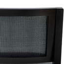 Banqueta de Madera Silvia con Respaldo en Malla y Asiento Tapizado – Negra – Lino Oscuro