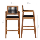 Banqueta de Madera Anice con Cuerda Negra – Tela Acquablock