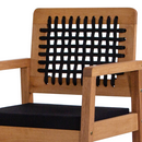 Banqueta de Madera Anice con Cuerda Negra – Tela Acquablock