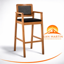 Banqueta de Madera Anice con Cuerda Negra – Tela Acquablock