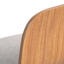 Taburete giratorio tapizado Marina, color Freijó, tela Frise claro