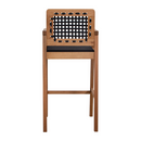 Banqueta de Madera Anice con Cuerda Negra – Tela Acquablock