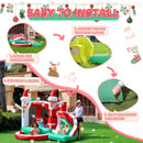 Castillo inflable con temática navideña