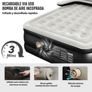 [Llevá 2 Pagá 1] Colchón Portátil de Dos Plazas con Apoyo para la Cabeza, Triple Revestimiento y Antidesgarro +REGALO: Bomba de Aire Eléctrica