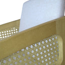 Banqueta de Madera Amália con Respaldo en Malla – Color Almendra – Lino Beige