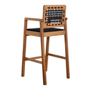 Banqueta de Madera Anice con Cuerda Negra – Tela Acquablock