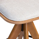 Taburete giratorio tapizado Marina, color Freijó, tela Frise claro